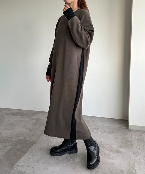 「apres jour mignon」 ニットワンピース フリー チャコールグレー レディース_画像5