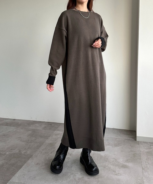 「apres jour mignon」 ニットワンピース フリー チャコールグレー レディース_画像6