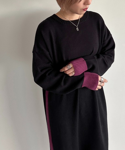 「apres jour mignon」 ニットワンピース フリー チャコールグレー レディース_画像8