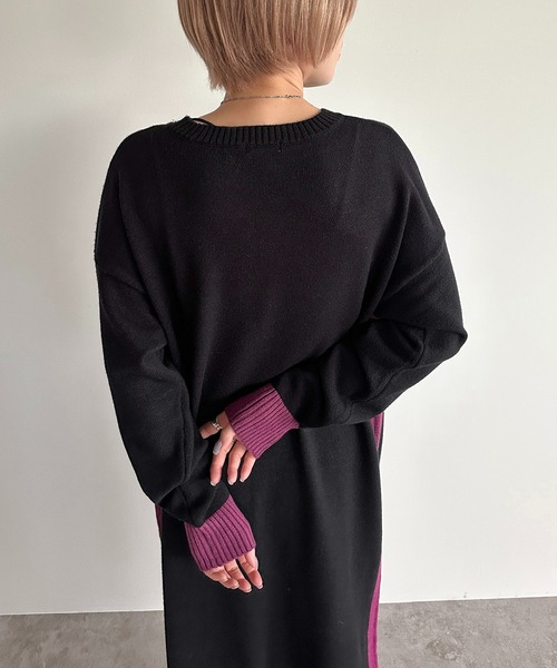 「apres jour mignon」 ニットワンピース フリー チャコールグレー レディース_画像9