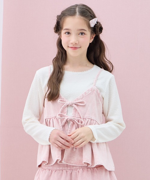 Bibiy. フリルピンクキャミソール　新品未使用 Amourire girl（アムリールガール） キャミソール 肌着 デニムフリル