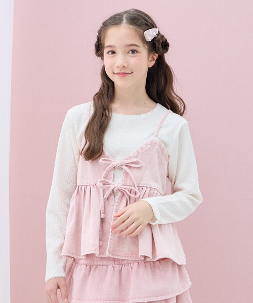 Bibiy. フリルピンクキャミソール　新品未使用 チュールフリルビスチェ zara gu キャミ ピンク eimy bibiyの通販 by