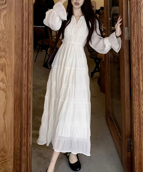 ＆soiree（アンドソワレ） ワンピース シフォンティアードワンピース