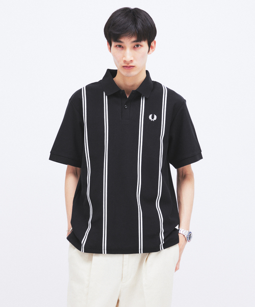 FRED PERRY フレッドペリー ストライプ ポロシャツ グレー 赤未使用 中古・古着通販】FRED PERRY (フレッドペリー) ポロシャツ スカイ