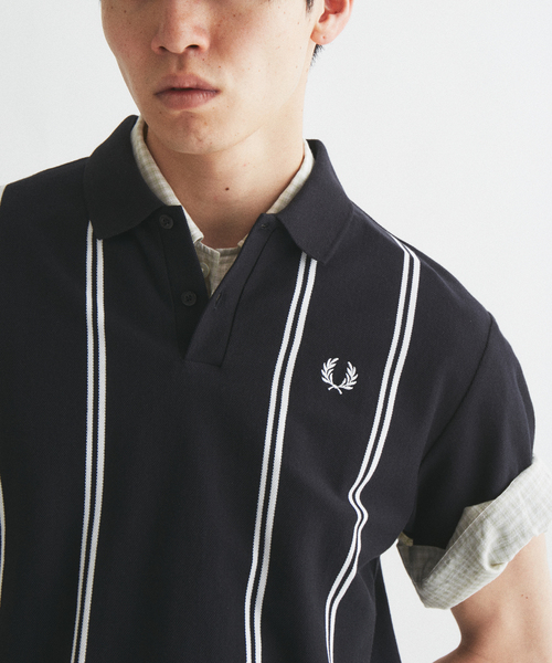 FRED PERRY（フレッドペリー） ポロシャツ 半袖 別注 ストライプ ピケ