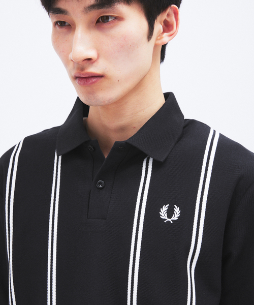 FRED PERRY（フレッドペリー） ポロシャツ 別注 ストライプ ピケ