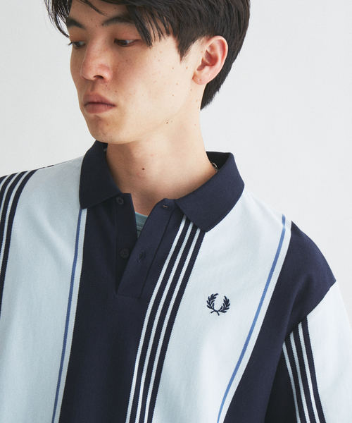 FRED PERRY（フレッドペリー） ポロシャツ 別注 ストライプ ピケ