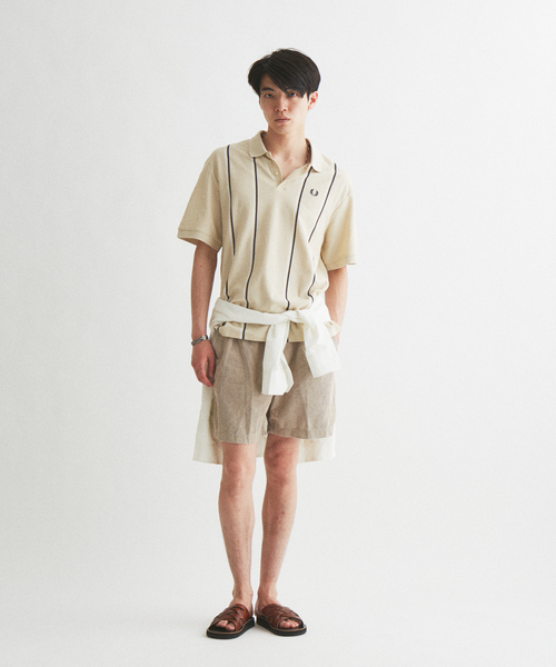 FRED PERRY（フレッドペリー） ポロシャツ 別注 ストライプ ピケ