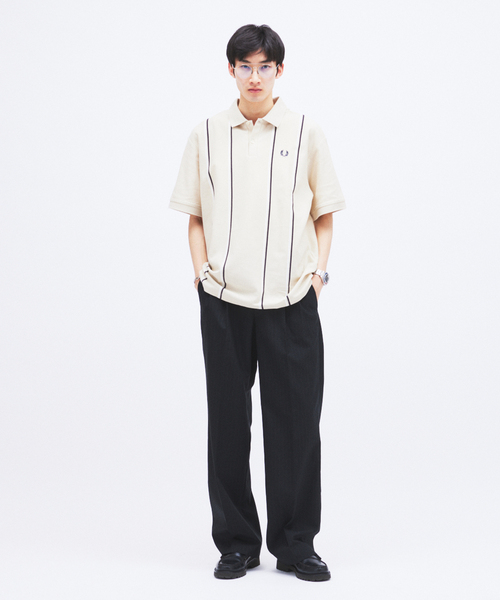 FRED PERRY（フレッドペリー） ポロシャツ 別注 ストライプ ピケ