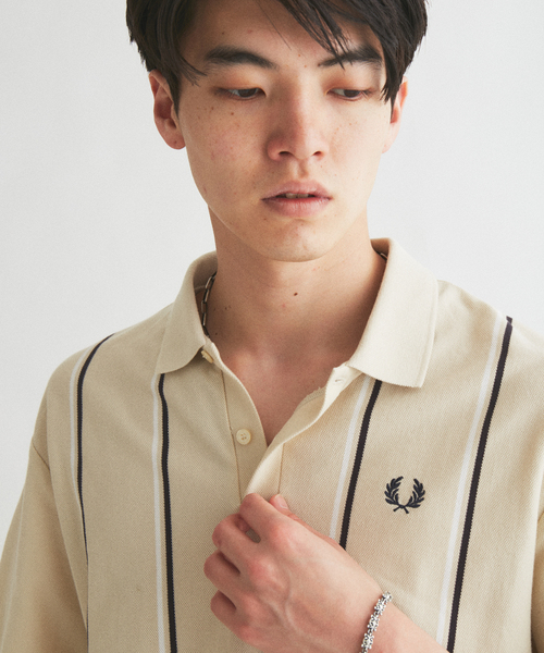 FRED PERRY（フレッドペリー） ポロシャツ 半袖 別注 ストライプ ピケ