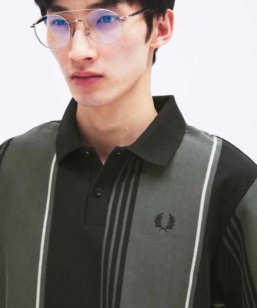 FRED PERRY（フレッドペリー） ポロシャツ 別注 ストライプ ピケ