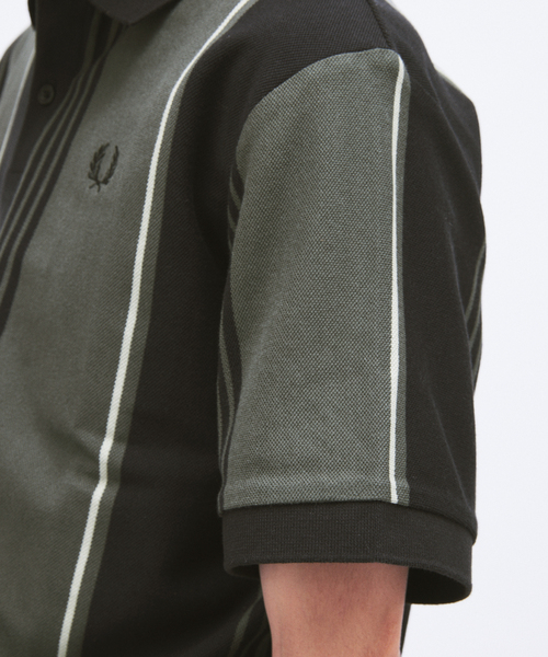 FRED PERRY（フレッドペリー） ポロシャツ 別注 ストライプ ピケ