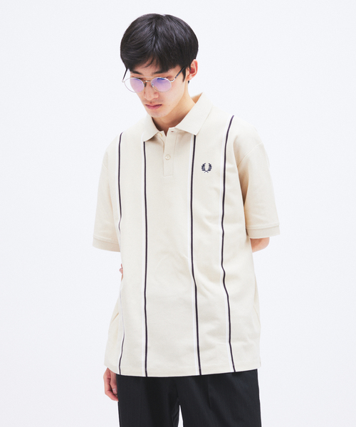 FRED PERRY（フレッドペリー） ポロシャツ 別注 ストライプ ピケ