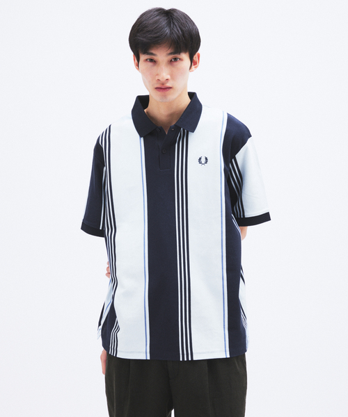 FRED PERRY（フレッドペリー） ポロシャツ 別注 ストライプ ピケ