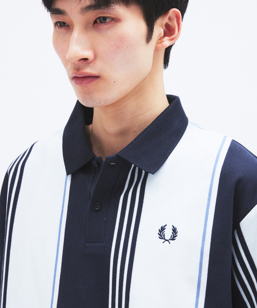 FRED PERRY（フレッドペリー） ポロシャツ 別注 ストライプ ピケ