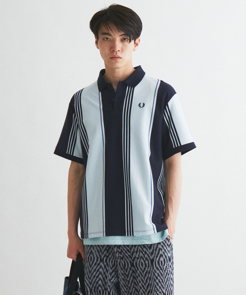 FRED PERRY（フレッドペリー） ポロシャツ 半袖 別注 ストライプ ピケ