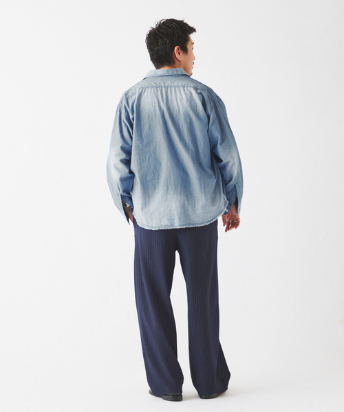 JOURNAL STANDARD relume ジャーナルスタンダードレリューム シャンブレーシャツ サイズ:L Relume Jeans/24年    ブルー メンズ / 240001123513 JOURNAL STANDARD relume（ジャーナルスタンダード レリューム