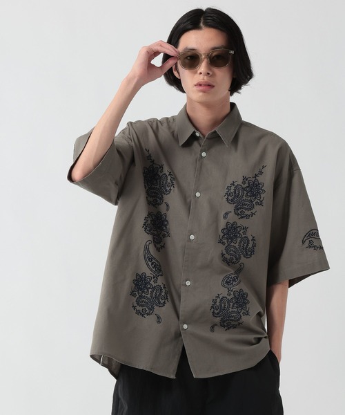 George's シャツ 半袖 刺繍パナマシャツ メンズ レディース : ZOZOTOWN