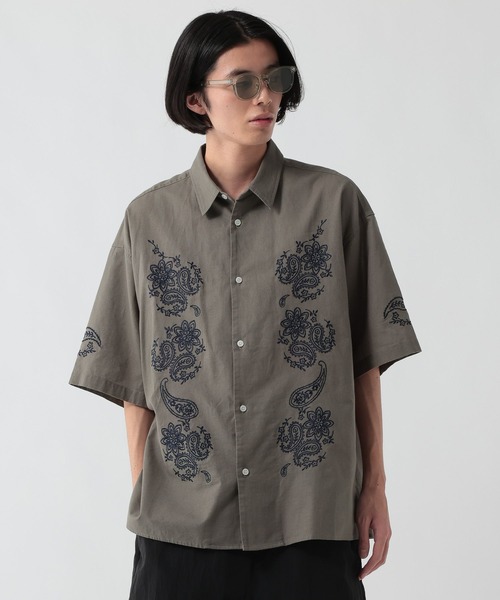 George's シャツ 半袖 刺繍パナマシャツ メンズ レディース : ZOZOTOWN