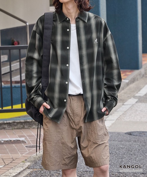 「KANGOL」 長袖シャツ S ベージュ メンズ_画像4