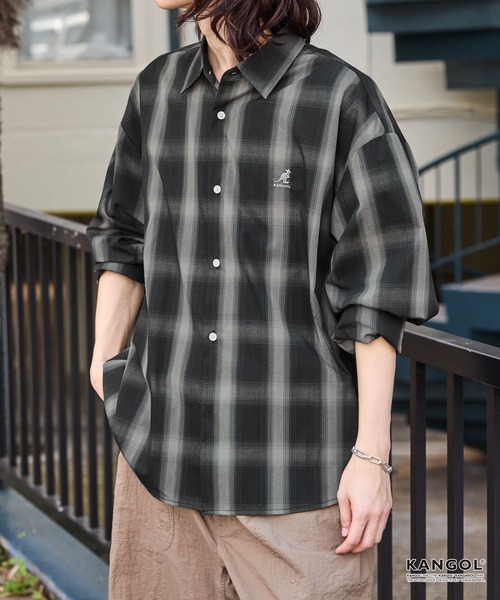 「KANGOL」 長袖シャツ S ベージュ メンズ_画像6