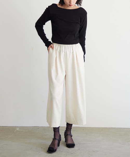 「for/c」 クロップドパンツ M ブラック レディース_画像4
