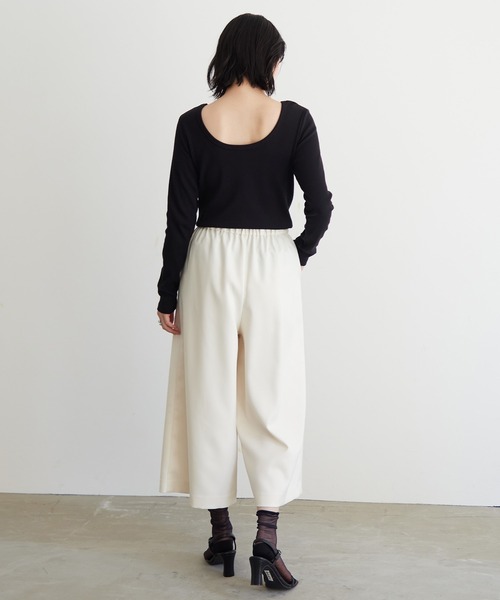 「for/c」 クロップドパンツ M ブラック レディース_画像6