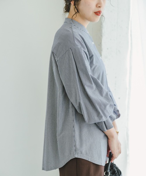 「ITEMS URBANRESEARCH」 長袖ブラウス FREE ブルー レディース_画像4