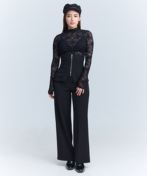 eimy istoire♡ ハイウエストボトム♡S♡ブラック♡完売 EIMY ISTOIRE（エイミーイストワール） パンツ S アイボリー