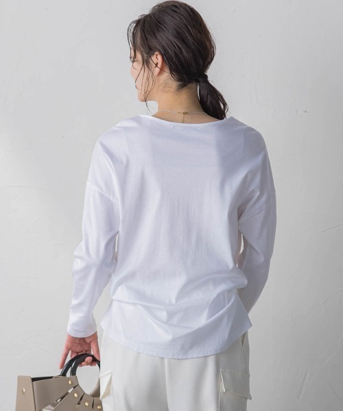「LAUTREAMONT」 長袖カットソー 11号 ホワイト レディース_画像3