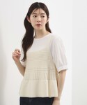「2点SET」着るだけで完成、透かし編みニット...の詳細画像1