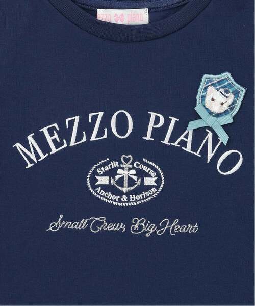 d*3様 MEZZO PIANO ハートプリント Tシャツ mezzo piano tシャツ チェックセーラー衿つき 半袖Tシャツ「遮熱・接触