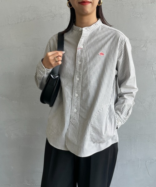 Danton（ダントン） 長袖ブラウス 38 ネイビー レディース : ZOZOTOWN 
