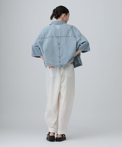 ワイドパンツ パンツ 裾ボタンイージーパンツ　639318 レディースの画像