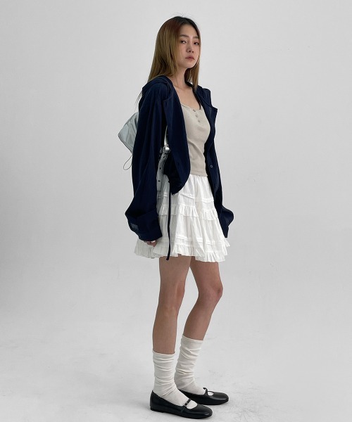「BLACKUP」 長袖ブラウス ONESIZE ネイビー レディース_画像7