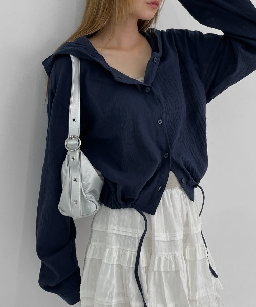 「BLACKUP」 長袖ブラウス ONESIZE ネイビー レディース_画像9