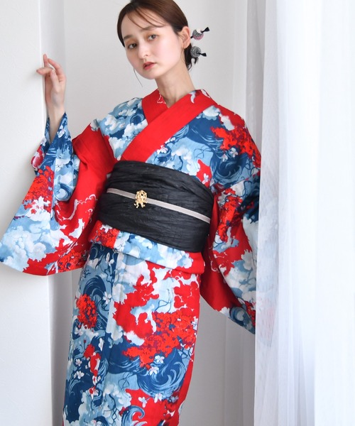 utatane 浴衣 浴衣3点セット 誉田屋源兵衛 夜来香 赤白青 日本製浴衣