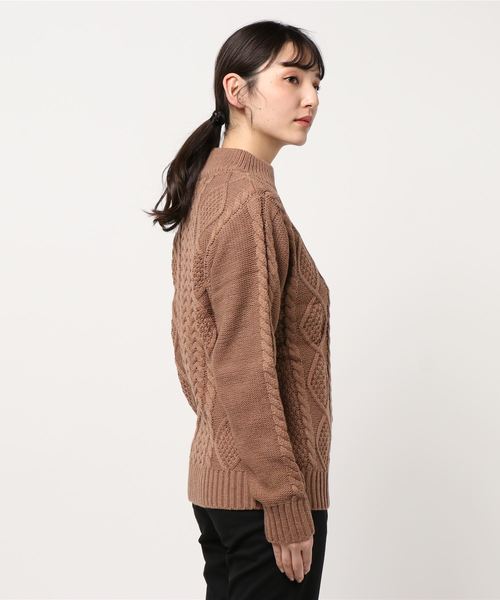 大幅！★お値下げ中！【プラージュ】ケーブル編み　ニット　モックネック ラグスタイル LUXSTYLE モックネックニット/ニット セーター