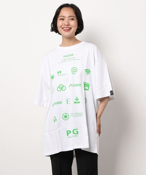 Pledge（プレッジ） tシャツ 「pledge」ビッグシルエット バック