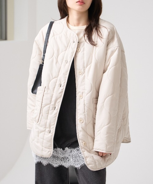 LAUTREAMONT ノーカラーキルティングジャケット TRIANGLE PALETTE ジャケット ノーカラージャケット ノーカラー