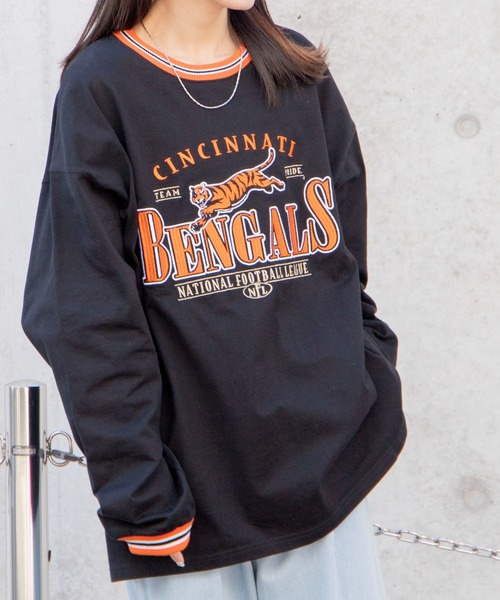 tシャツ ∴WEGO/別注 NFL チームロゴ刺繍BIGロンT メンズ レディース