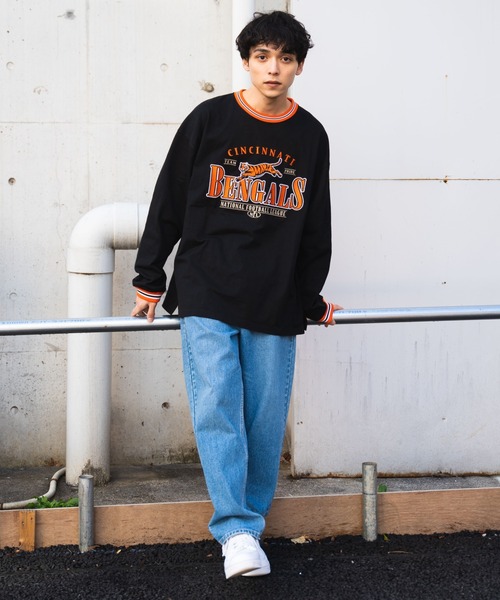 tシャツ ∴WEGO/別注 NFL チームロゴ刺繍BIGロンT メンズ レディース