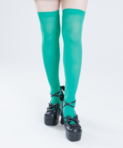 靴下 レディース 単色カラーニーハイソックス : ZOZOTOWN Yahoo!店