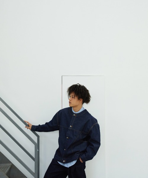 rehacer（レアセル） デニムジャケット gジャン rehacer: No-Collar