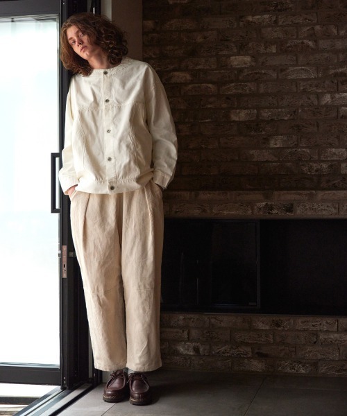 rehacer デニムジャケット gジャン rehacer: No-Collar Big Pocket