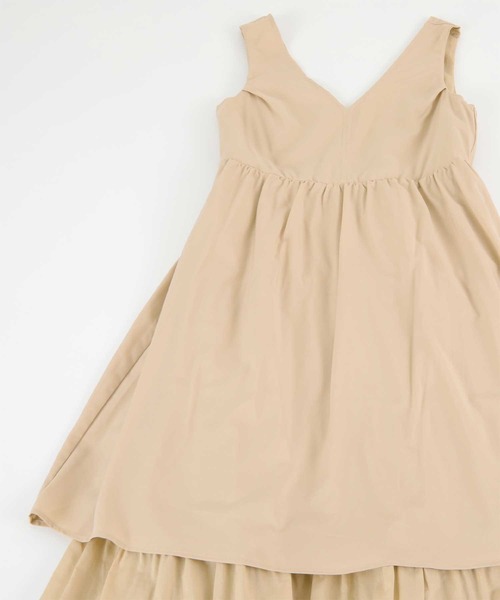 シンプルリフトワンピース UVカット 抗菌 ノースリーブ ティアードワンピース size SHORT/TALLあり］シンプルリフトワンピース -UVカット