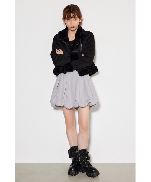 rienda フェイクファー ライダースジャケット rienda レザージャケット ライダース フェイクファーライダース