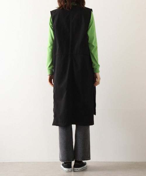 UNITED ARROWS ブラウン　ロングベスト　ジレ HUG.U ベスト レディース アウター ジレ ボア ロングベスト 前