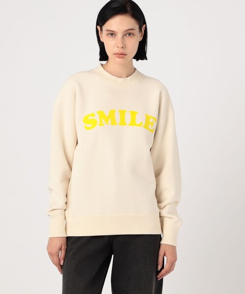 ユニオンランチ UNION LAUNCH スマイルスウェットシャツ Smile Sweat Shirt トレーナー 長袖 プルオーバー コットン S 黄 ユニオンランチ UNION LAUNCH スマイルスウェットシャツ Smile
