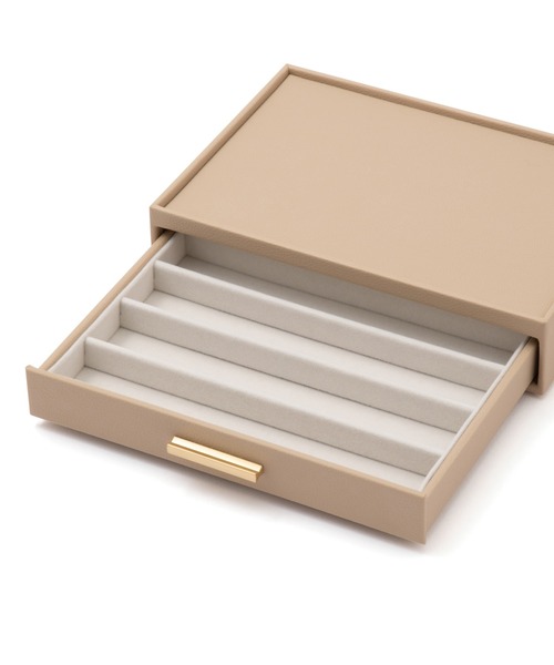 Francfranc ジュエリーボックス ベージュ Francfranc 収納 スタッキング ジュエリーボックス ネックレス